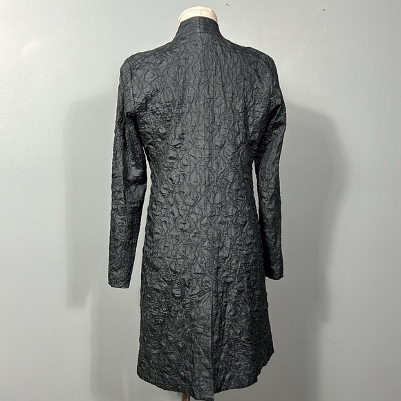 Eileen Fisher 100% Tussah Silk Gray Long Blazer size PS- gently used - Picture 9 of 16